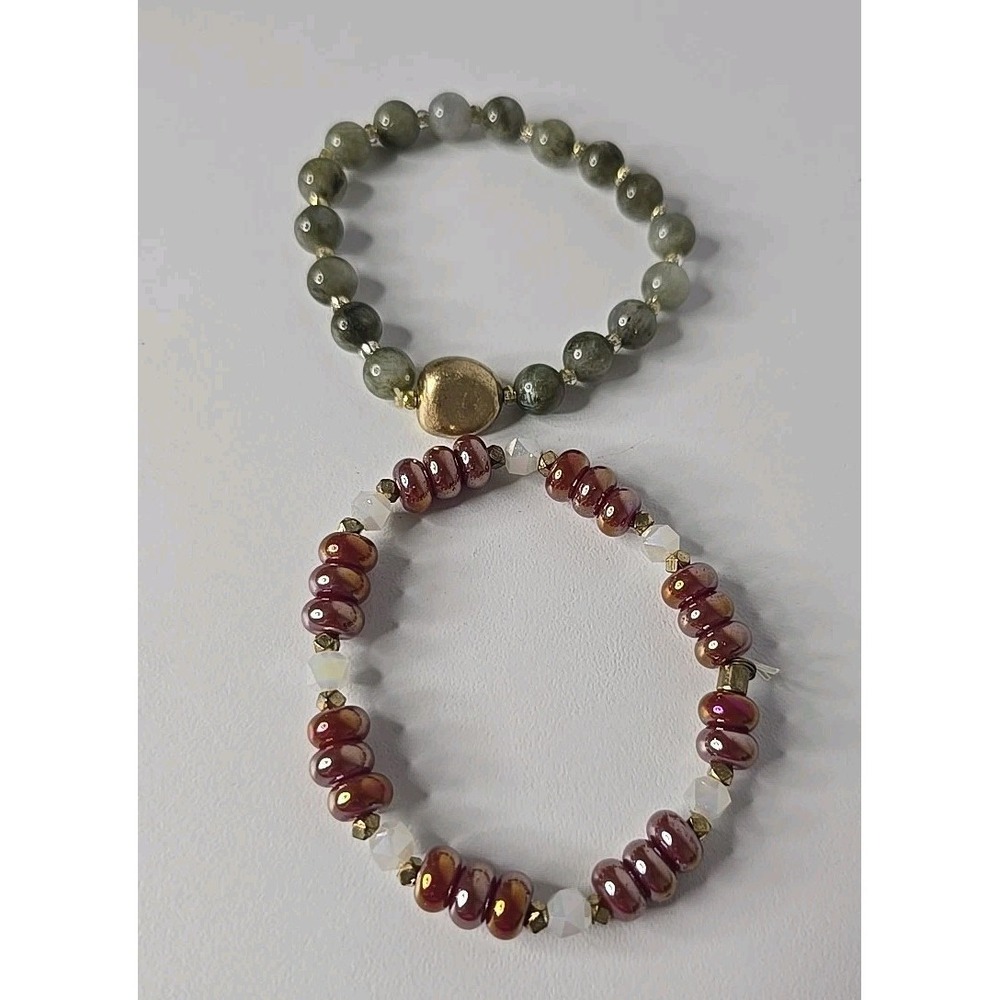 Lot‎ Of 2 Beaded Stretch Bracelets